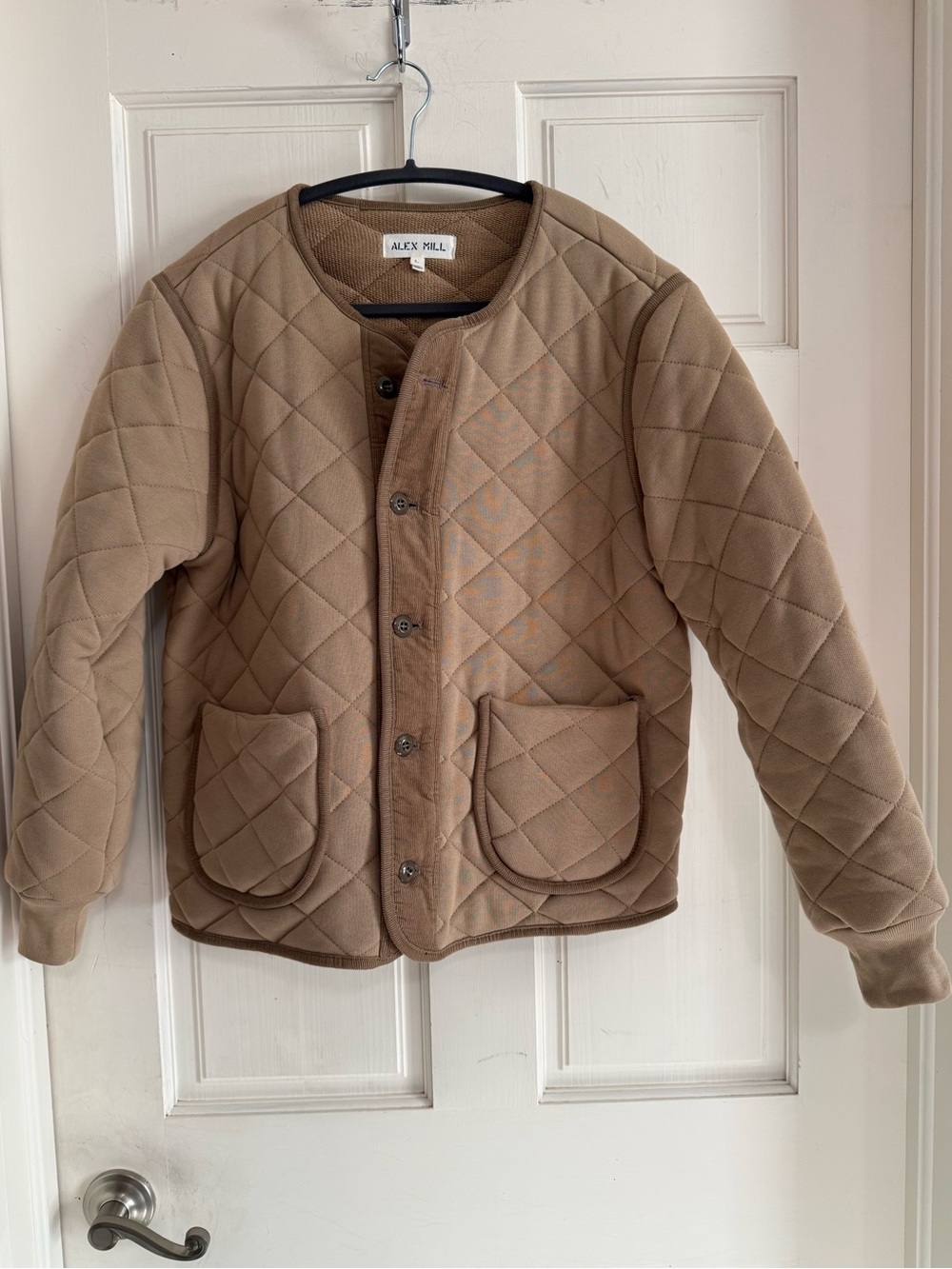 Alex Mill Women’s Quilted Jacket in Tan with Corduroy Trim